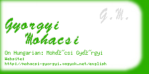 gyorgyi mohacsi business card